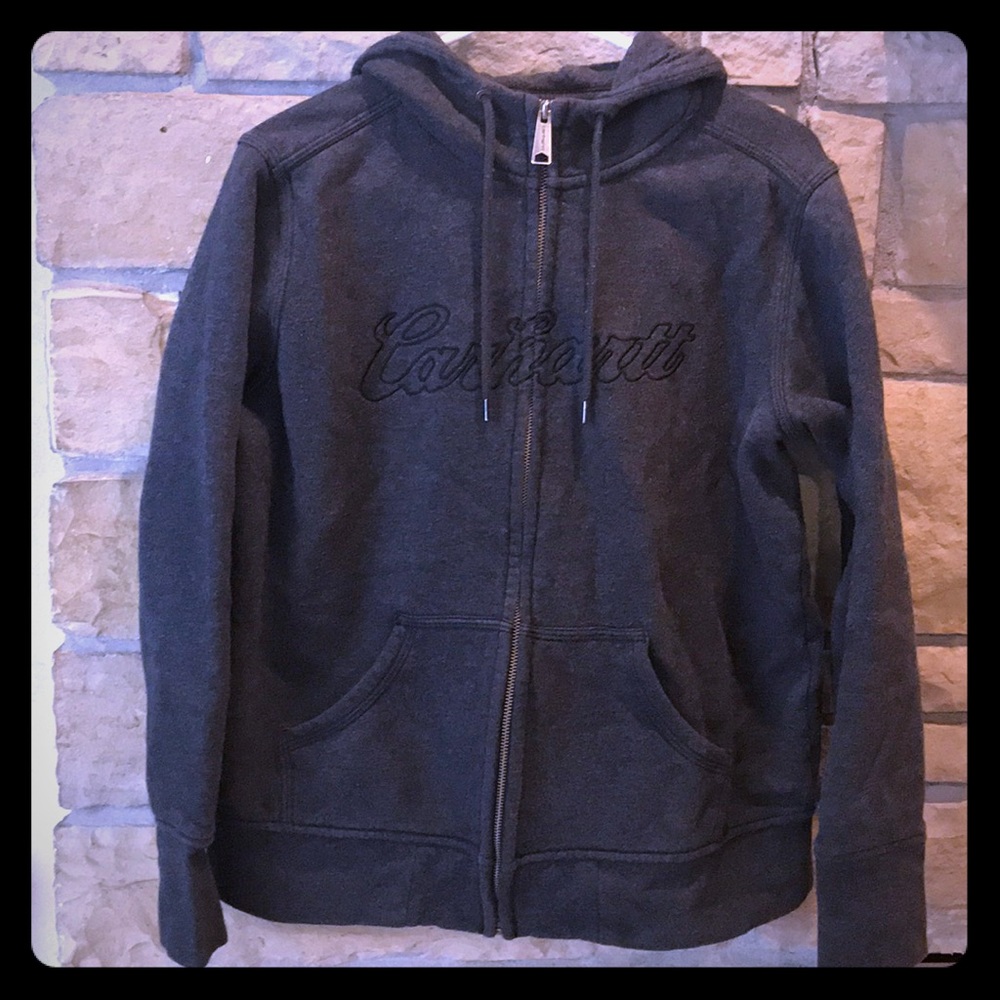 Women’s dark gray Carhartt hoodie. Size L